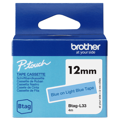 Brother Tape Btag-l33 12mm Sininen/vaaleansininen