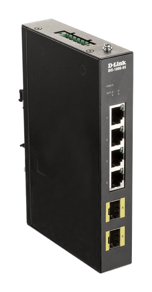 D-link Dis-100g-6s Verkkokytkin Hallitsematon Gigabit Ethernet (10/100/1000) Din Rail Musta