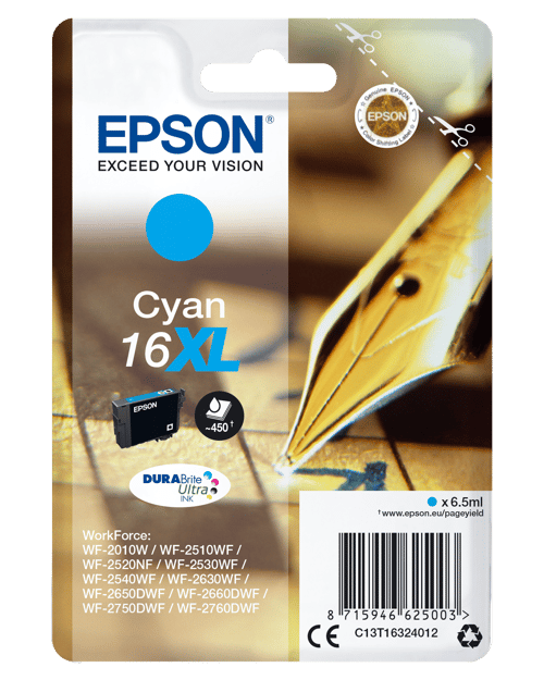 Epson Blæk Cyan Xl T1632 Durabrite - Wf2630