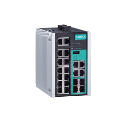 Moxa Eds-518e-4gtxsfp Verkkokytkin Hallittu L2 Gigabit Ethernet (10/100/1000) Musta, Vihreä, Harmaa