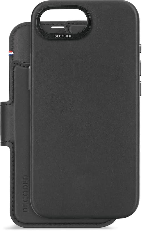 Decoded Leather Detachable Wallet Iphone 16e, Iphone 17e Musta