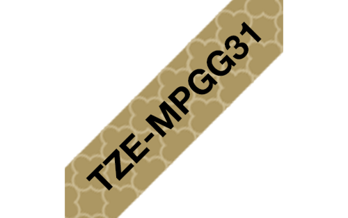 Brother Tape 12mm Tze-mpgg31 Sort/gennemsigtig Guld