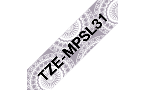 Brother Tape 12mm Tze-mpsl31 Musta/hopea Spritz