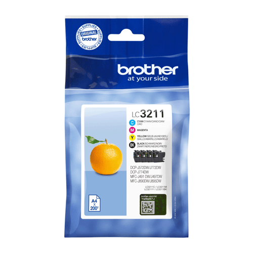 Brother LC3211VAL-mustekasettipakkaus, musta, syaani, magenta, keltainen, 4 kpl