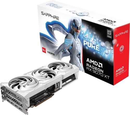 Sapphire Radeon RX 9070 XT Pure OC - 16GB GDDR6 RAM - Grafikkort