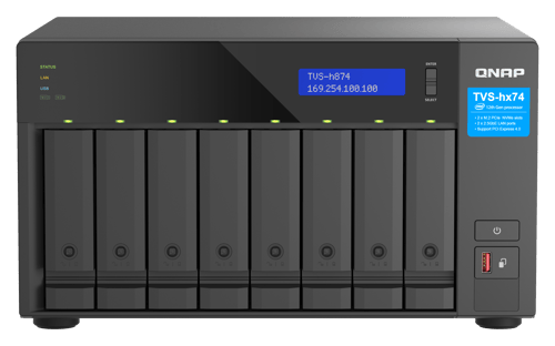 QNAP TVS-H874 - NAS-server - 8 bays - SATA 6Gb/s - RAID JBOD, 0, 1, 5, 6, 10, 50, 60, TM, RAID TP - RAM 32 GB - 2.5 Gigabit Ethernet - iSCSI support