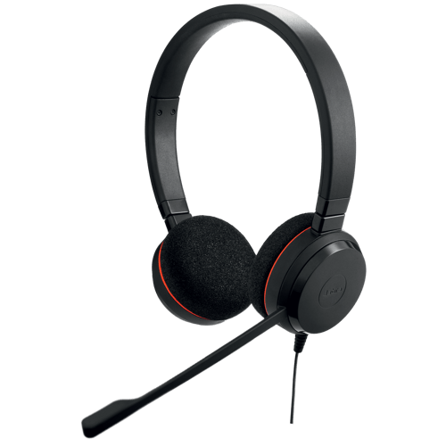 Jabra Evolve 20 Headset Kabel Huvudband Kontor/callcenter Usb Type-c / Usb Type-a Svart Usb-a, Usb-c Microsoft Teams Svart