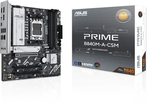 ASUS PRIME B840M-A-CSM - Moderkort - micro ATX - Socket AM5 - AMD B840 Chipuppsättning - USB-C 3.2 Gen 1, USB 3.2 Gen 1 - 2.5 Gigabit LAN - inbyggda grafiken (CPU krävs) - HD-ljud (8 kanaler) - ASUS Corporate Stable Model (CSM)