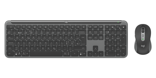 Logitech Signature Slim Combo MK950 for Business - Sæt med mus og tastatur - trådløs - Bluetooth 5.1 LE - QWERTY - Nordisk - grafit