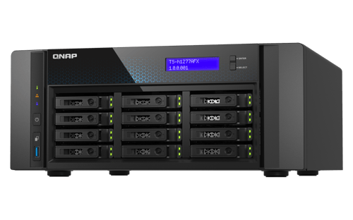 Qnap Ts-h1277afx-r7-32g Nas & Lagringsserver Tower Amd Ryzen™ 7 32 Gb Ddr5 0 Tb Quts Hero Sort billede