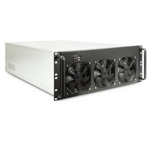 Inter-tech 4f28 Mining Rack 4u 19" Rack Silver, Svart