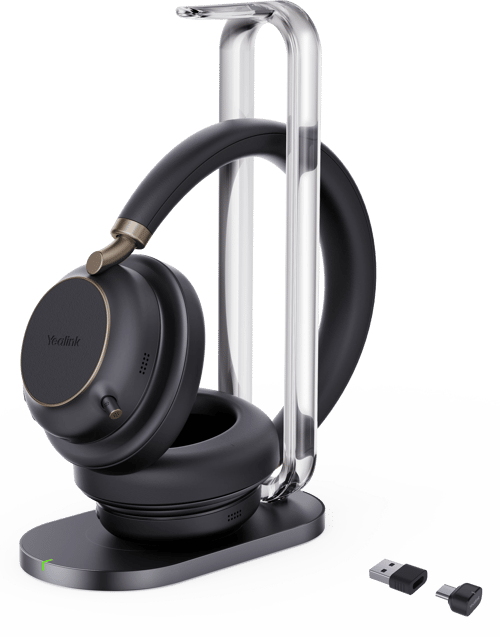 Yealink Bh76 Plus With Charging Stand Stereo Usb-a, Usb-c Microsoft Teams Sort billede