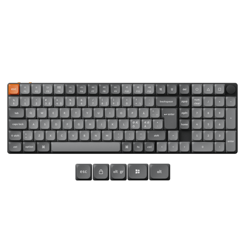 Keychron K17 Max Kablet Og Trådløs Gateron Low Profile 2.0 Brown Nordisk billede