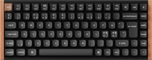 Keychron K2 HE SE Wireless Tri-Mode Hot Swap QMK Gateron 2.0 Purple Magnetic Switch Wood Black - Gaming Tastatur - Nordisk - Sort