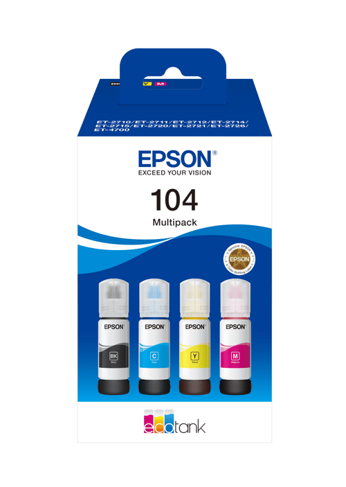Epson Muste, Multipack 104 (bk/c/m/y) - Et-2720