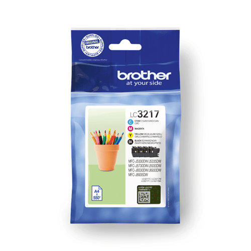 Brother LC 3217 Value Pack Sort Gul Cyan Magenta 550 sider