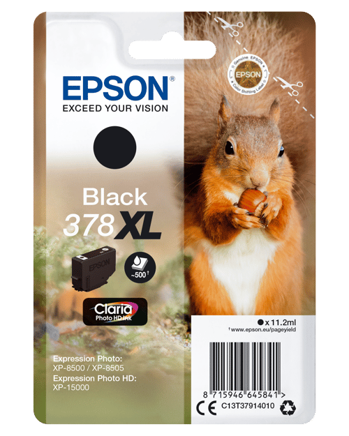 Epson Blæk Sort 11,2 Ml 378xl - Xp-15000/xp-8500/xp-8505