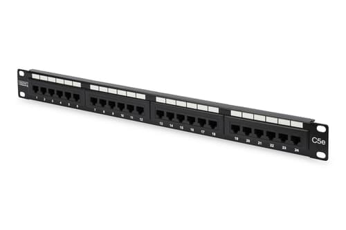 Digitus Patchpanel 1u 24-port Cat5e Unshielded Black Sort Cat 5e billede