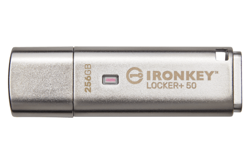 Kingston IronKey Locker+ 50 256GB USB 3.2 Gen 1 Sølv