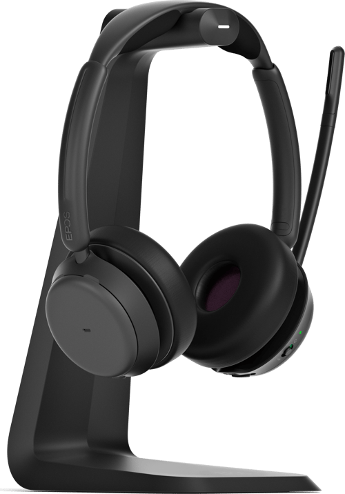 Epos Impact 1061 Anc Med Laddningsställ Google Voice, Google Meet, Unify, Zoom Svart