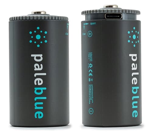 Pale Blue Rechargeable Battery D 5000mah 2-pack With 2x1 Charging Cable billede