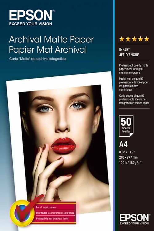 Epson Paperi Archive Matte A4, 50 Arkkia, 192 G