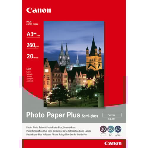 Canon Papir Photo+ Semi Glossy Sg-201 A3+ 20-ark 260g billede