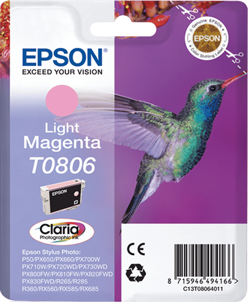 Epson Blæk Ljus Magenta T0806 R265/360/rx560