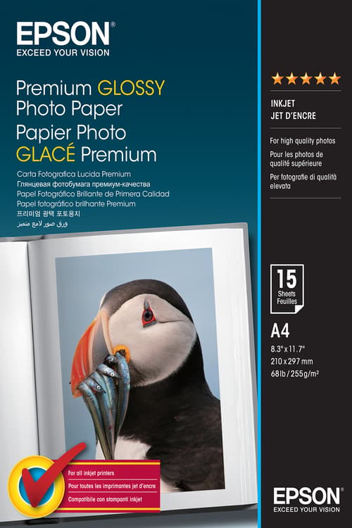 Epson Papir Photo Premium Glossy A4 15-ark 255g