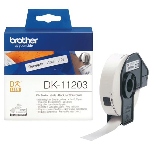 Brother Etikett Papper 17x87mm Svart/vit