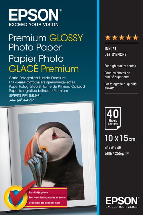 Epson Papper Photo Premium Glossy 10x15cm 40-ark 255g