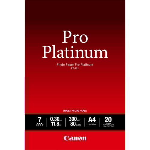 Canon Papir Photo Pro Platinum Pt-101 A4 20-ark 300g billede