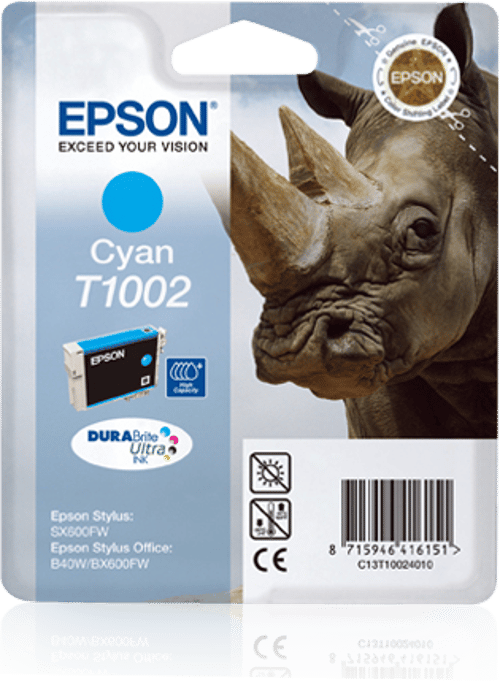 Epson Blæk Cyan T1002 - Bx600 billede