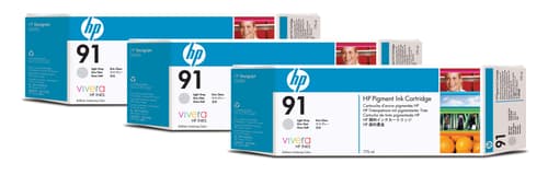 Hp Blæk Ljus Grå No.91 - Z6100 775ml 3-pack