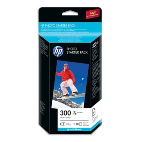 Hp Blæk Foto Pack 300-series (c/m/y) + 10x15cm 50 Sheets