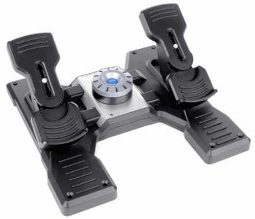 Logitech Pro Flight Rudder Pedals Hopea, Musta