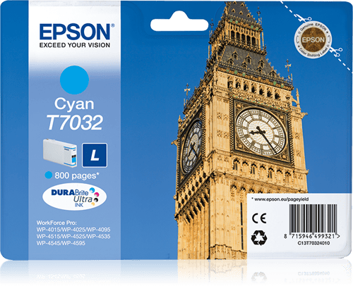 Epson Blæk Cyan T7032 L - Wp4000/4500
