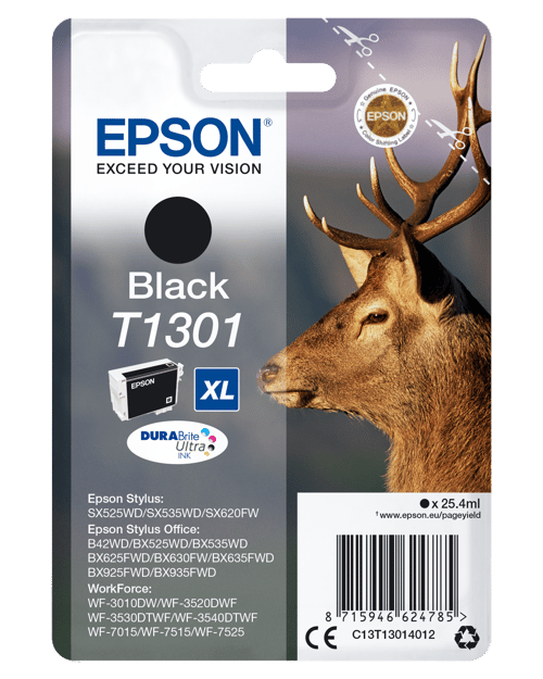 Epson Blæk Sort T1301 Xl - Bx320fw/525wd billede