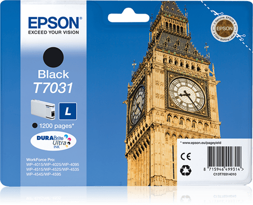 Epson Blæk Sort T7031 L - Wp4000/4500
