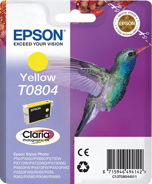 Epson T0804 -mustekasetti, 7.4 ml, keltainen
