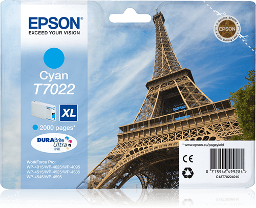 Epson Blæk Cyan T7022 Xl - Wp4000/4500