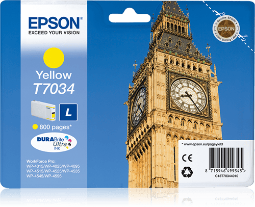 Epson Blæk Gul L - Wp4000/4500