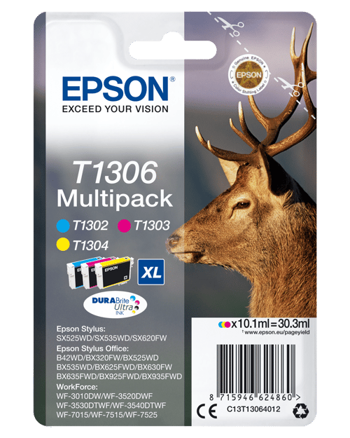 Epson Blæk Multipak 3-colors T1306 - Bx320fw billede