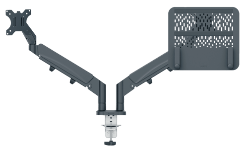Leitz Leitz Ergo pladsbesparende dual monitor arm & laptop arm Mørkegrå 65380089 Modsvarer: N/A