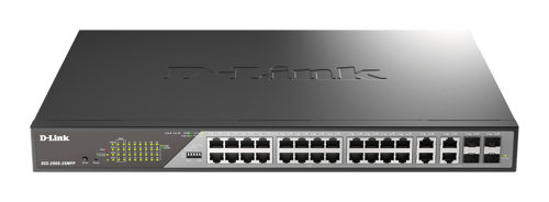 D-link Dss-200g-28mpp Netværksswitch Administreret L2 Gigabit Ethernet (10/100/1000) Strøm Over Ethernet (poe) 1u Grå billede
