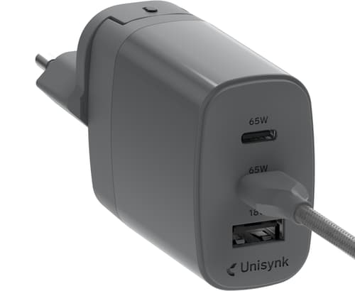 Unisynk 3-port 65w Global Multi-charger 65w