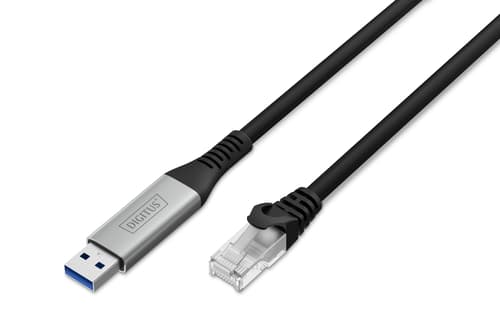 Digitus Usb To Rj45 Ethernet Cable Adapter 2m Cat 6a 2m Musta