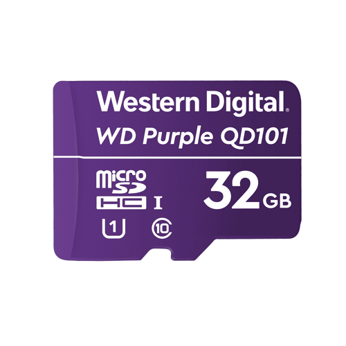 WD Purple SC QD101 WDD032G1P0C - Flashhukommelseskort - 32 GB - UHS-I U1 / Class10 - microSDHC - lilla
