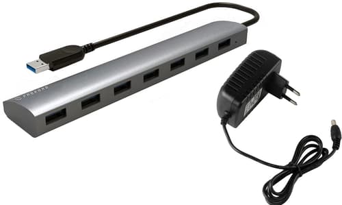Prokord 7-port Usb-hub Med Strømforsyning – Usb 3.0, Hurtig Dataoverførse Usb-a 3.2 Gen 1 (3.1 Gen 1) Usb 3.2 Gen 1 (3.1 Gen 1) Type-a