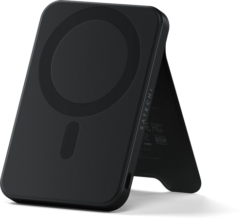 Satechi Qi2 Magnetic Powerbank With Stand 5000mah Sort billede